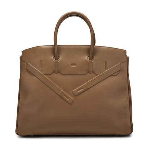 Hermès Alezan Evercalf Leather Shadow Birkin 35 Palladium 